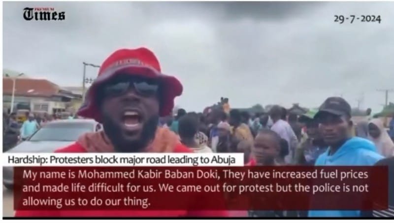 #EndBadGovernance Protesters Take to the Streets, Block Major Abuja Highway