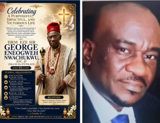 Royal Legend To Be Laid to Rest Today As Osita Offor, UAAP Mourns With Hon. Prince Uzor Nwachukwu